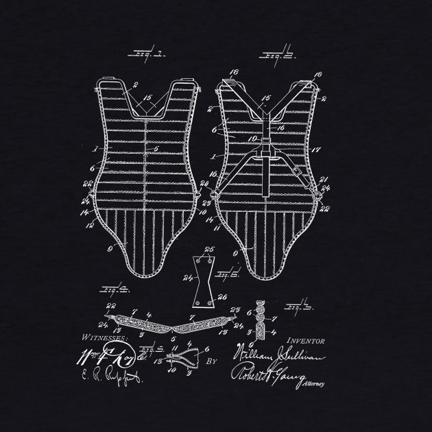 Baseball Armor Vintage Patent Drawing by TheYoungDesigns